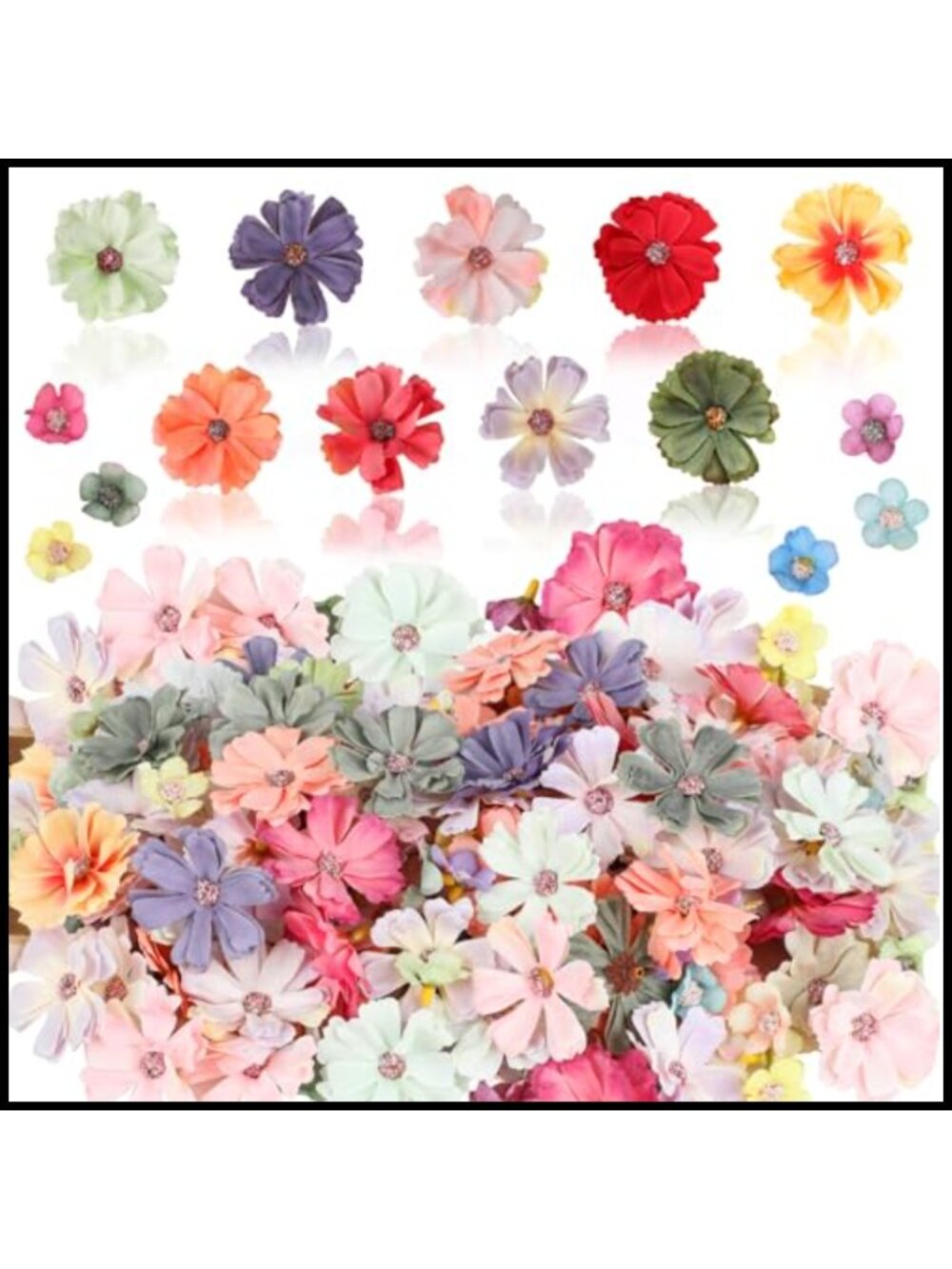 Mini Faux Flower Heads 150pc for Crafts Garland Wedding Decor